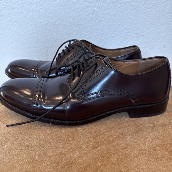 Johnston & Murphy Men\'s Bradford Cap Toe in Beautiful Burgundy Brush-Off Sz 11D main image 2